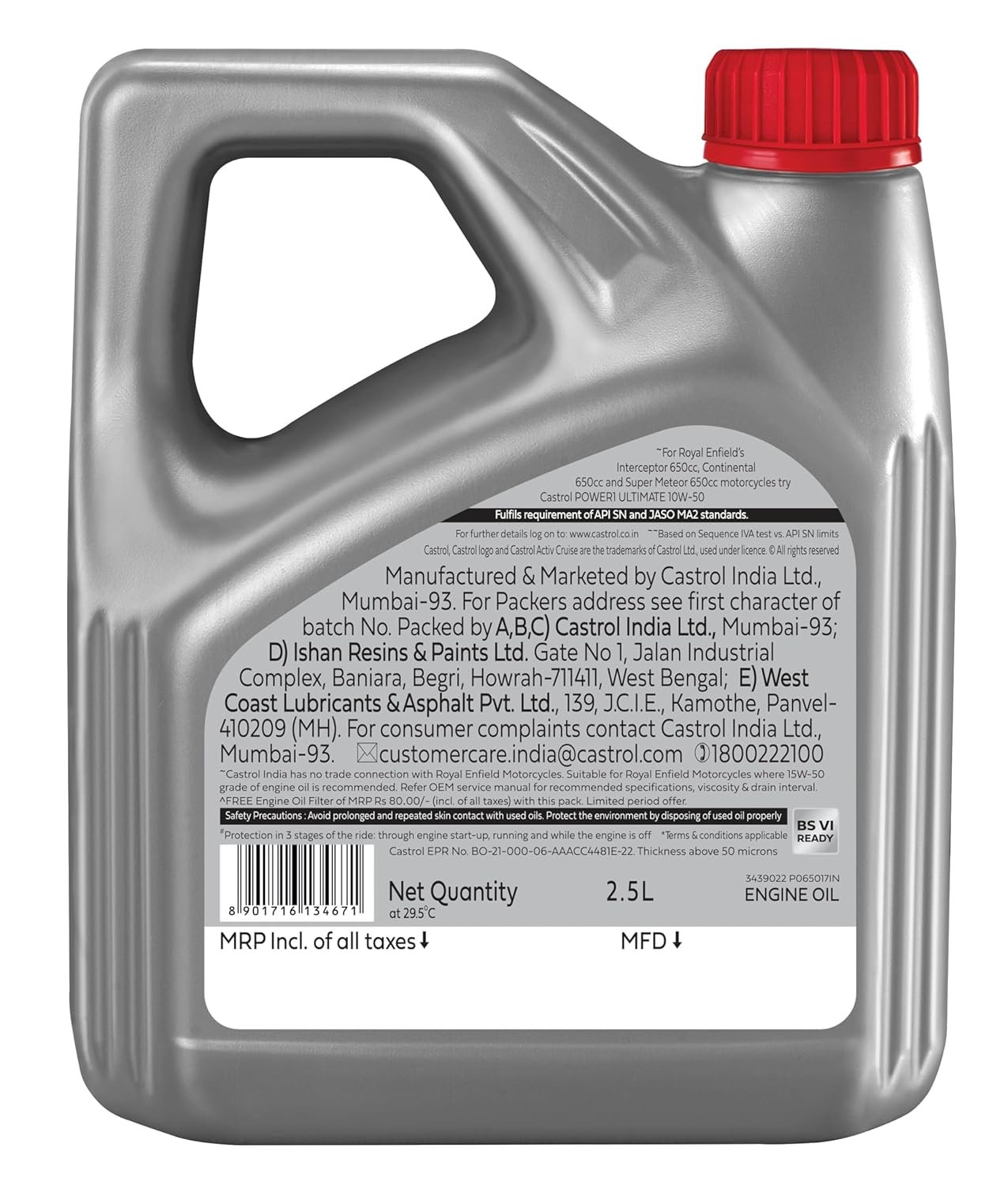 CASTROL ACTIV CRUISE 15W-50 - 2.5L - Image 3