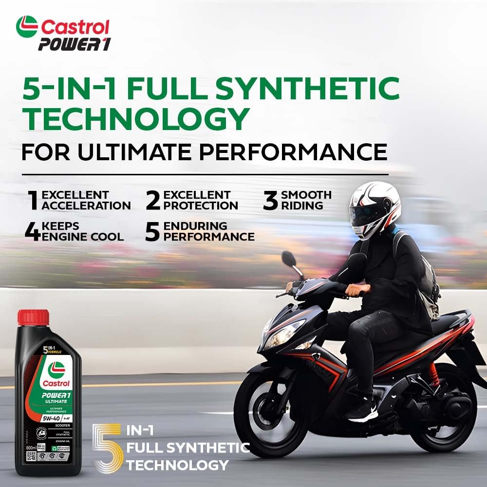 CASTROL POWER1 ULTIMATE SCOOTER(5W-40) - 800ml - Image 3