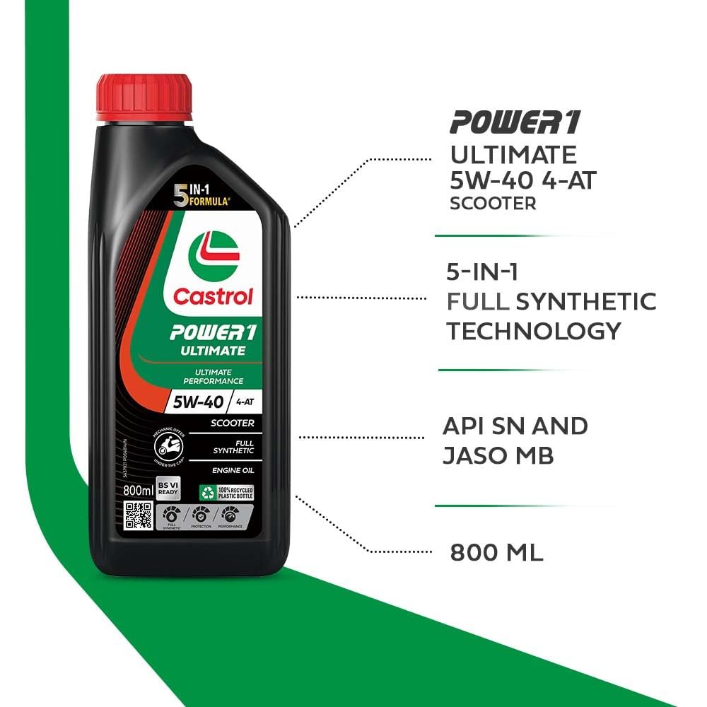 CASTROL POWER1 ULTIMATE SCOOTER(5W-40) - 800ml - Image 4